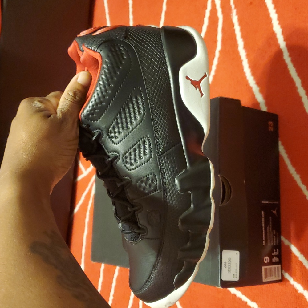 Jordan Retro Low Black and Red Sneakers - Picture 6 of 8